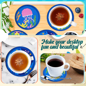 Underwater World - 10cm Coaster Embroidery