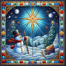 Load image into Gallery viewer, Glass Painting Style Christmas 40*40CM Full Square Drill Diamond Painting Drill Diamond Painting
