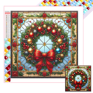 Glass Painting Style Christmas 40*40CM Full Square Drill Diamond Painting Drill Diamond Painting