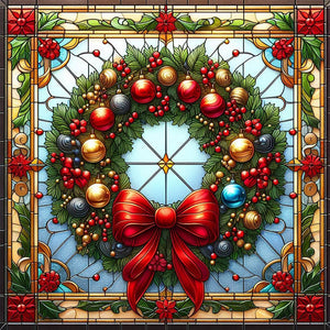 Glass Painting Style Christmas 40*40CM Full Square Drill Diamond Painting Drill Diamond Painting