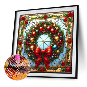 Glass Painting Style Christmas 40*40CM Full Square Drill Diamond Painting Drill Diamond Painting