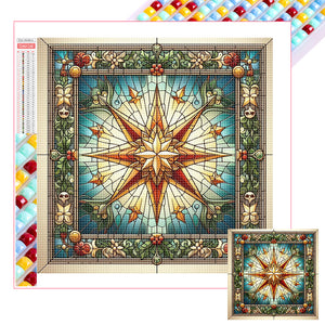 Glass Painting Style Christmas 40*40CM Full Square Drill Diamond Painting Drill Diamond Painting