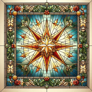 Glass Painting Style Christmas 40*40CM Full Square Drill Diamond Painting Drill Diamond Painting