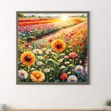 Load image into Gallery viewer, Sunflowers And Daisies Field 30*30CM Full Round Drill Diamond Painting Drill Diamond Painting
