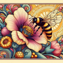 Load image into Gallery viewer, Flowers And Honey Bees 30*30CM Full Round Drill Diamond Painting Drill Diamond Painting
