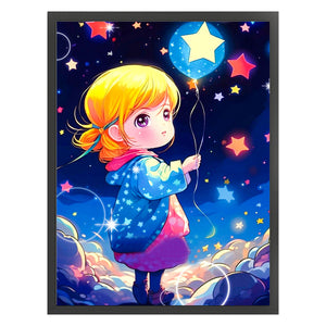 Yishu - Little Girl - 40*56CM 11CT 3 Stamped Cross Stitch