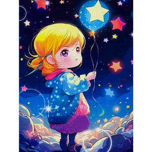 Yishu - Little Girl - 40*56CM 11CT 3 Stamped Cross Stitch
