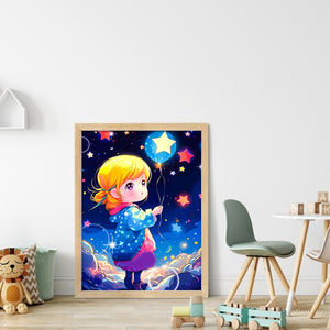 Yishu - Little Girl - 40*56CM 11CT 3 Stamped Cross Stitch