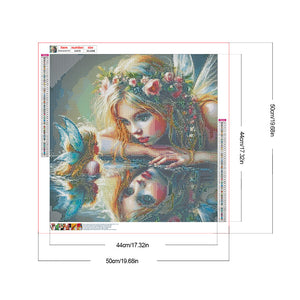 Butterfly Girl 50*50CM Full Round Drill Diamond Painting Drill Diamond Painting