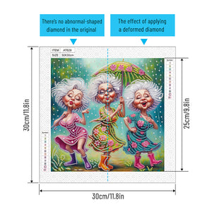 Cute Granny 30*30CM Special Shaped Drill Diamond Painting Drill Diamond Painting