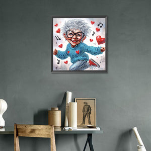 Cute Granny 30*30CM Special Shaped Drill Diamond Painting Drill Diamond Painting