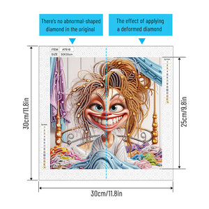 Cute Granny 30*30CM Special Shaped Drill Diamond Painting Drill Diamond Painting