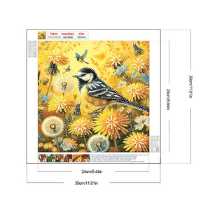 Birdsong And Flowers 30*30CM Special Shaped Drill Diamond Painting Drill Diamond Painting