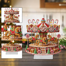 Load image into Gallery viewer, Christmas Acrylic Xmas Merry-go-round Special Shape Diamond Painting Desktop Ornaments
