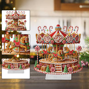Christmas Acrylic Xmas Merry-go-round Special Shape Diamond Painting Desktop Ornaments