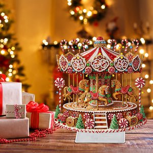 Christmas Acrylic Xmas Merry-go-round Special Shape Diamond Painting Desktop Ornaments