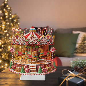Christmas Acrylic Xmas Merry-go-round Special Shape Diamond Painting Desktop Ornaments