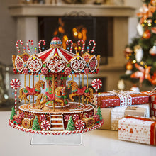 Load image into Gallery viewer, Christmas Acrylic Xmas Merry-go-round Special Shape Diamond Painting Desktop Ornaments
