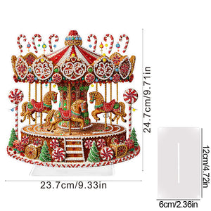 Christmas Acrylic Xmas Merry-go-round Special Shape Diamond Painting Desktop Ornaments