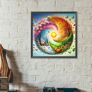 Four Seasons Scenery 40*40CM Full Round Drill Diamond Painting Drill Diamond Painting