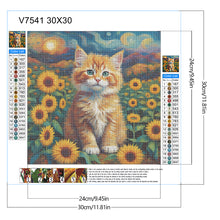 Load image into Gallery viewer, Sunflower Orange Cat 30*30CM Full Round Drill Diamond Painting Drill Diamond Painting
