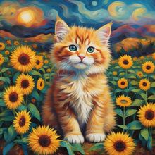 Load image into Gallery viewer, Sunflower Orange Cat 30*30CM Full Round Drill Diamond Painting Drill Diamond Painting
