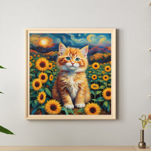 Load image into Gallery viewer, Sunflower Orange Cat 30*30CM Full Round Drill Diamond Painting Drill Diamond Painting
