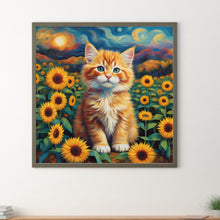 Load image into Gallery viewer, Sunflower Orange Cat 30*30CM Full Round Drill Diamond Painting Drill Diamond Painting
