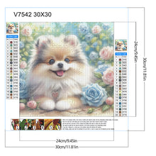 Load image into Gallery viewer, Rose Garden Pomeranian 30*30CM Full Round Drill Diamond Painting Drill Diamond Painting
