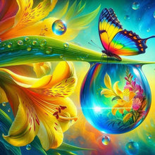 Load image into Gallery viewer, Butterfly Lily 30*30CM Full Round Drill Diamond Painting Drill Diamond Painting
