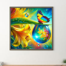 Load image into Gallery viewer, Butterfly Lily 30*30CM Full Round Drill Diamond Painting Drill Diamond Painting

