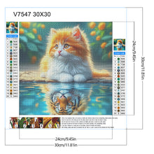 Load image into Gallery viewer, Orange Cat Reflection Tiger 30*30CM Full Round Drill Diamond Painting Drill Diamond Painting
