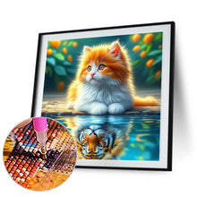 Load image into Gallery viewer, Orange Cat Reflection Tiger 30*30CM Full Round Drill Diamond Painting Drill Diamond Painting
