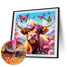 Load image into Gallery viewer, Butterfly Bush Highland Yak 30*30CM Full Round Drill Diamond Painting Drill Diamond Painting
