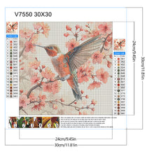 Load image into Gallery viewer, Hummingbird Plum 30*30CM Full Round Drill Diamond Painting Drill Diamond Painting
