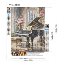 Load image into Gallery viewer, Pink Flower Piano Hall 40*50CM Full Round Drill Diamond Painting Drill Diamond Painting
