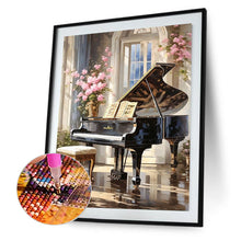 Load image into Gallery viewer, Pink Flower Piano Hall 40*50CM Full Round Drill Diamond Painting Drill Diamond Painting
