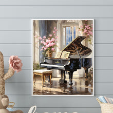 Load image into Gallery viewer, Pink Flower Piano Hall 40*50CM Full Round Drill Diamond Painting Drill Diamond Painting
