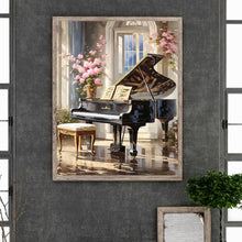 Load image into Gallery viewer, Pink Flower Piano Hall 40*50CM Full Round Drill Diamond Painting Drill Diamond Painting
