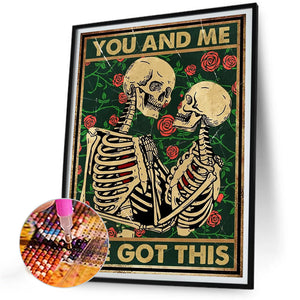 Two Skulls Tarot Cards 30*40CM Full Round Drill Diamond Painting Drill Diamond Painting