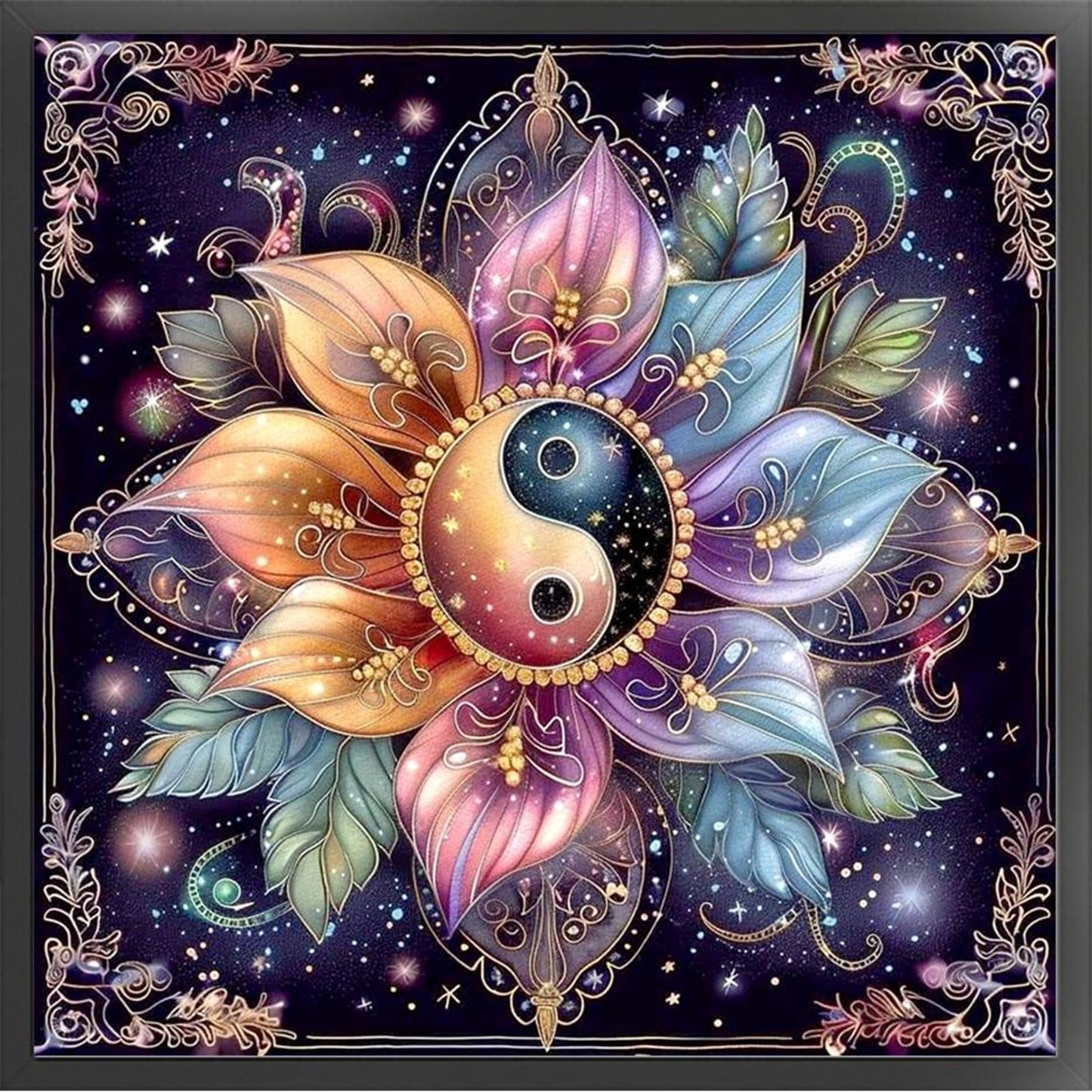 Tai Chi Flower - Full 11CT Counted Cross Stitch 50x50CM - Huacan