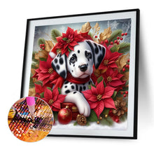 Load image into Gallery viewer, Christmas Poinsettia Dog 40*40CM Full AB Square Drill Diamond Painting Drill Diamond Painting
