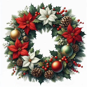 Christmas Wreath 30*30 CM Full AB Square Drill Diamond Painting Drill Diamond Painting