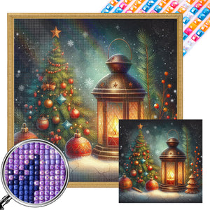 Christmas Tree Lights 30*30 CM Full AB Square Drill Diamond Painting Drill Diamond Painting