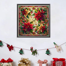 Load image into Gallery viewer, Glass Painting Poinsettia 40*40CM Full AB Square Drill Diamond Painting Drill Diamond Painting
