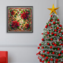 Load image into Gallery viewer, Glass Painting Poinsettia 40*40CM Full AB Square Drill Diamond Painting Drill Diamond Painting
