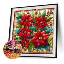 Load image into Gallery viewer, Glass Painting Poinsettia 40*40CM Full AB Square Drill Diamond Painting Drill Diamond Painting
