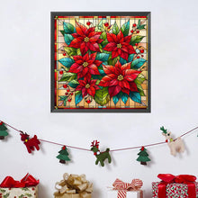 Load image into Gallery viewer, Glass Painting Poinsettia 40*40CM Full AB Square Drill Diamond Painting Drill Diamond Painting
