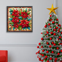 Load image into Gallery viewer, Glass Painting Poinsettia 40*40CM Full AB Square Drill Diamond Painting Drill Diamond Painting
