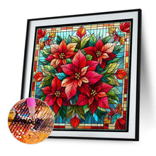 Load image into Gallery viewer, Glass Painting Poinsettia 40*40CM Full AB Square Drill Diamond Painting Drill Diamond Painting
